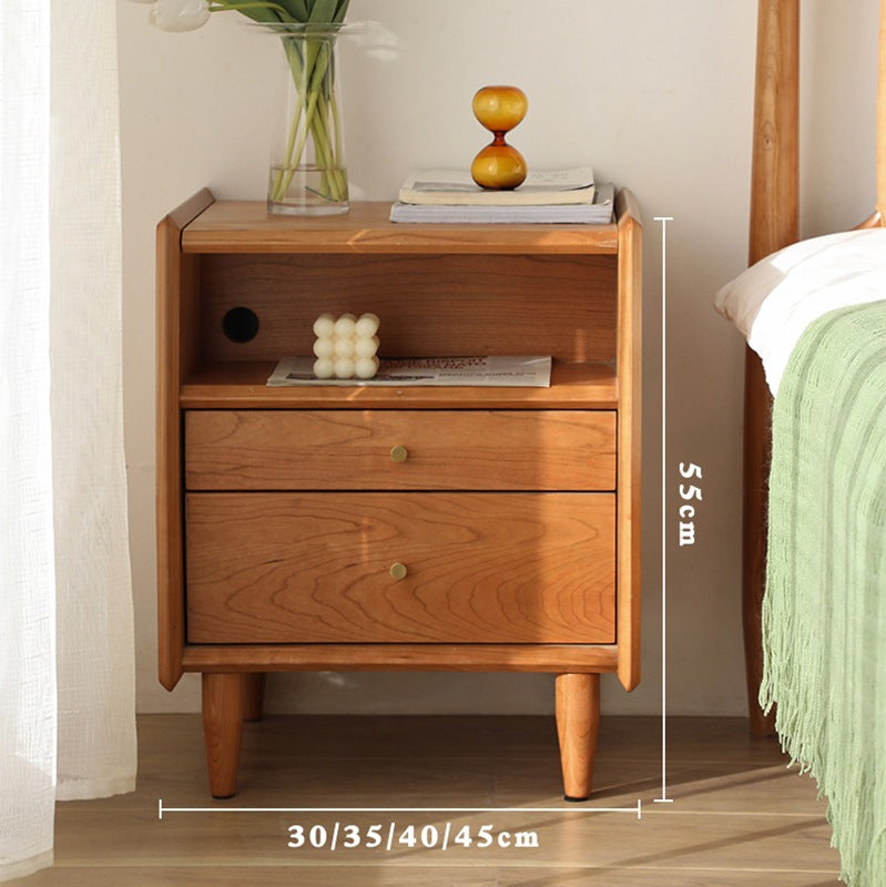 Jodie Natural Solid Cherry Wood Bedside Table