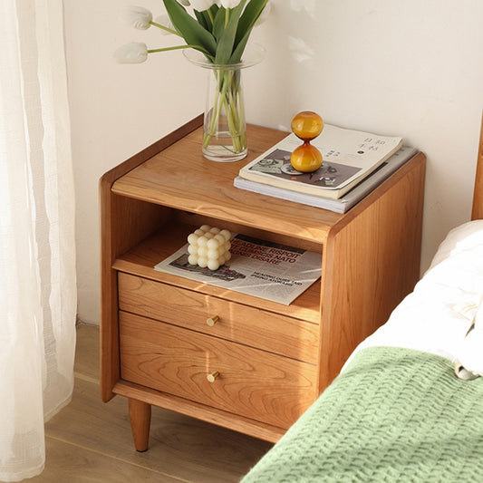 Jodie Natural Solid Cherry Wood Bedside Table