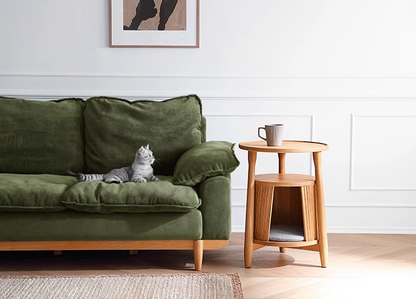 Kathy Black Cherry End Table and Cat Bed