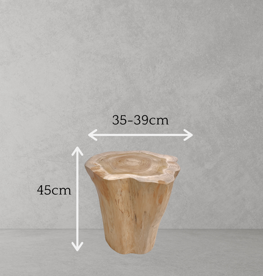 Odd-shaped Natural Wood Tree Trunk Stool (45cm x 35-39cm)