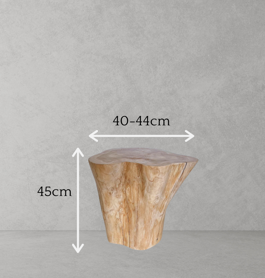 Odd-shaped Natural Wood Tree Trunk Stool (45cm x 40-44cm)